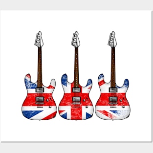 Electric Guitar UK Flag Guitarist British Musician Posters and Art